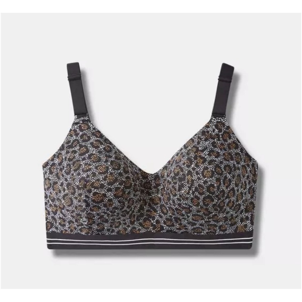 Torrid Dream Wire-Free Active Bra‎ 46DD Double Leopard Black
